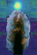 Archangel Ariel working with Ishtar energies, I call her 'Kali Bright Rhiannon ? Isis ? Astarte ? Luna Earth Mother artwork Lunar Goddess in blue moon december 2009 january 2010 photography by dawn energy888 enhancements by Isabella Wesoly